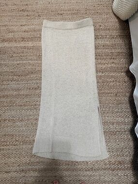 Pink Lily Cream Knit Midi Skirt